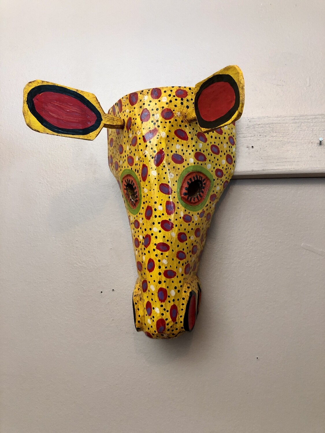 Painted Wooden Animal Mask Giraffe