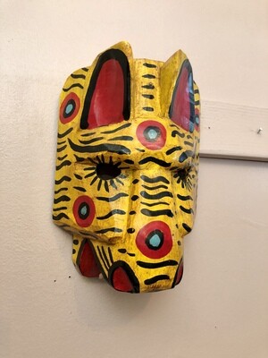 Painted Wooden Animal Mask Tiger