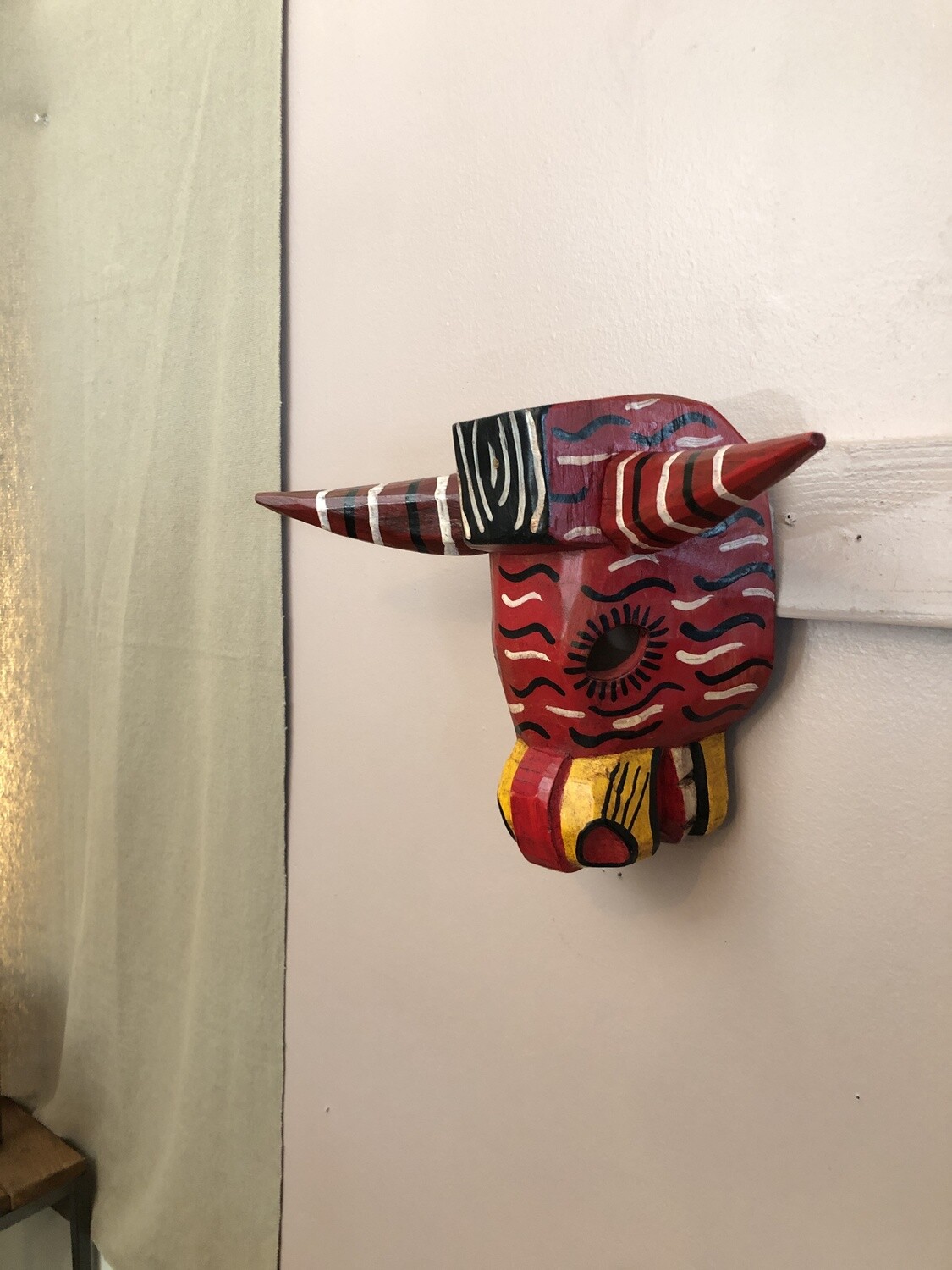 Painted Wooden Animal Mask Bull