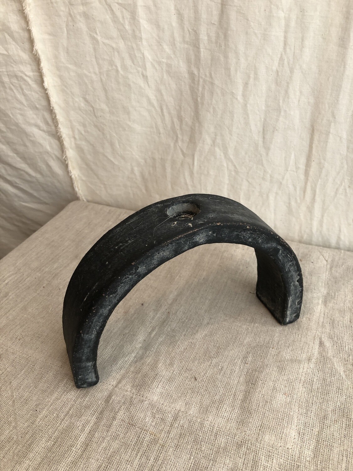 Black Arched Clay Taper Holder Lg Black Arched Clay Taper Holder Lg