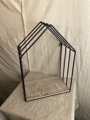 Wood & Metal House Shelf Lg Wood & Metal House Shelf Lg