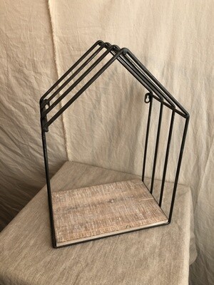 Wood & Metal House Shelf Med Wood & Metal House Shelf Med
