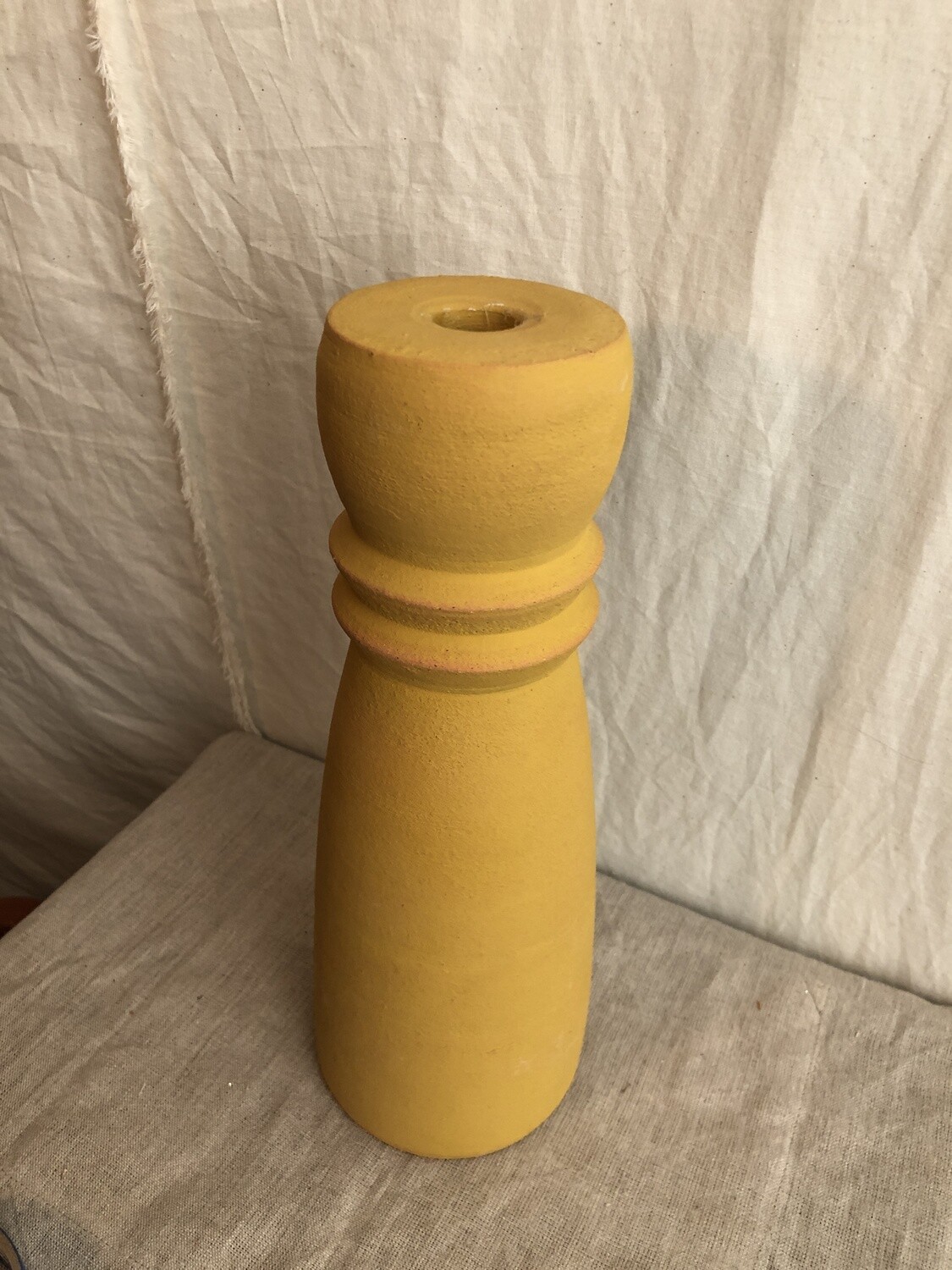 Colorful Clay Taper Holder Med Mustard Colorful Clay Taper Holder Med Mustard