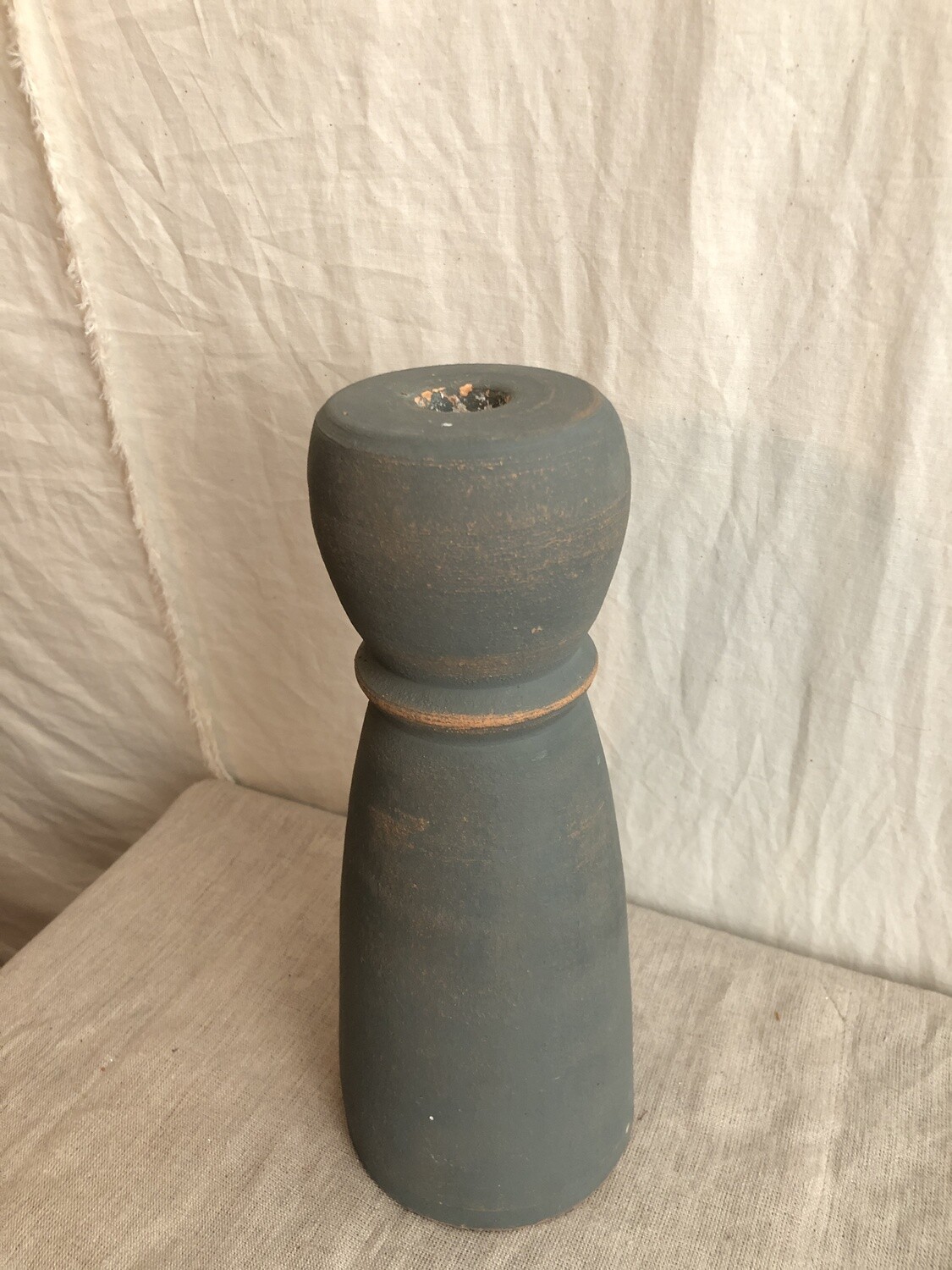 Colorful Clay Taper Holder Sm Gray