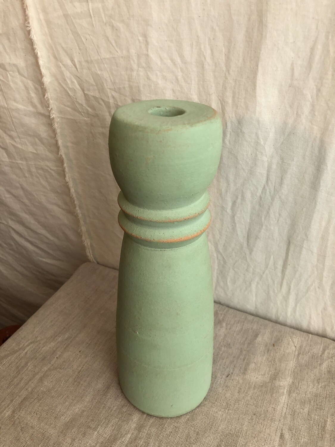 Colorful Clay Taper Holder Med Mint