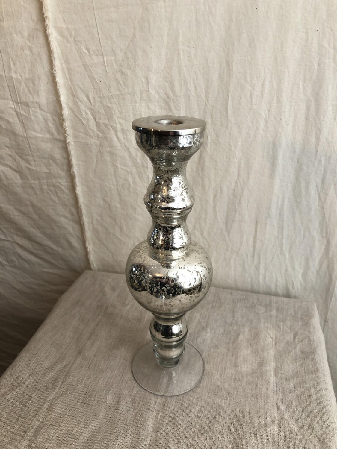 Antiqued Silver Glass Taper Candle Holder Lg Antiqued Silver Glass Taper Candle Holder Lg