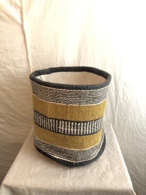 Multi-Color Woven Jute Basket Mustard