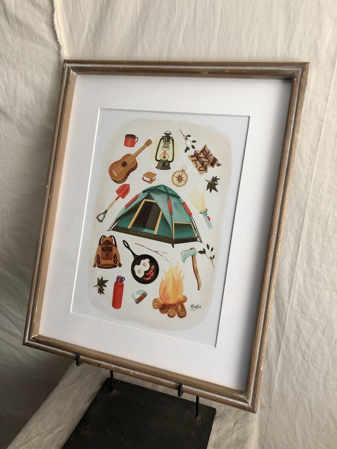 Framed Camping Print Under Glass Framed Camping Print Under Glass