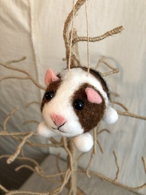 Felt Hamster Ornament Dk Brown