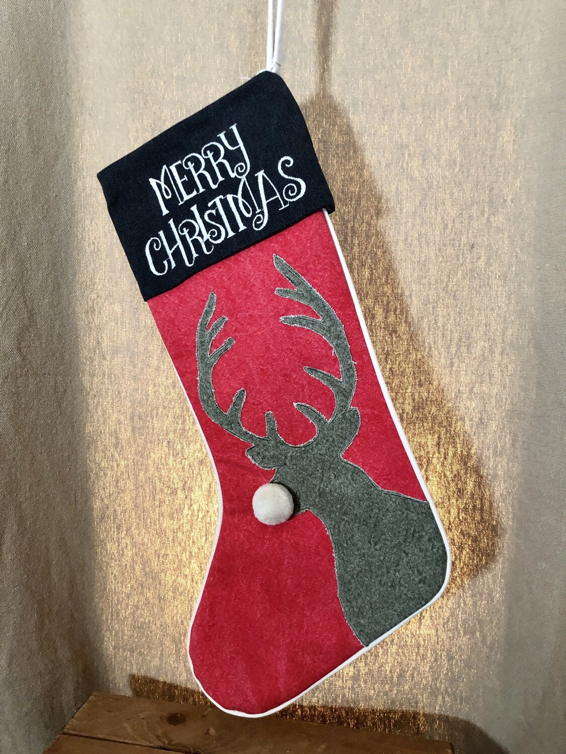 Merry Xmas Reindeer Stocking 25" Merry Xmas Reindeer Stocking 25"