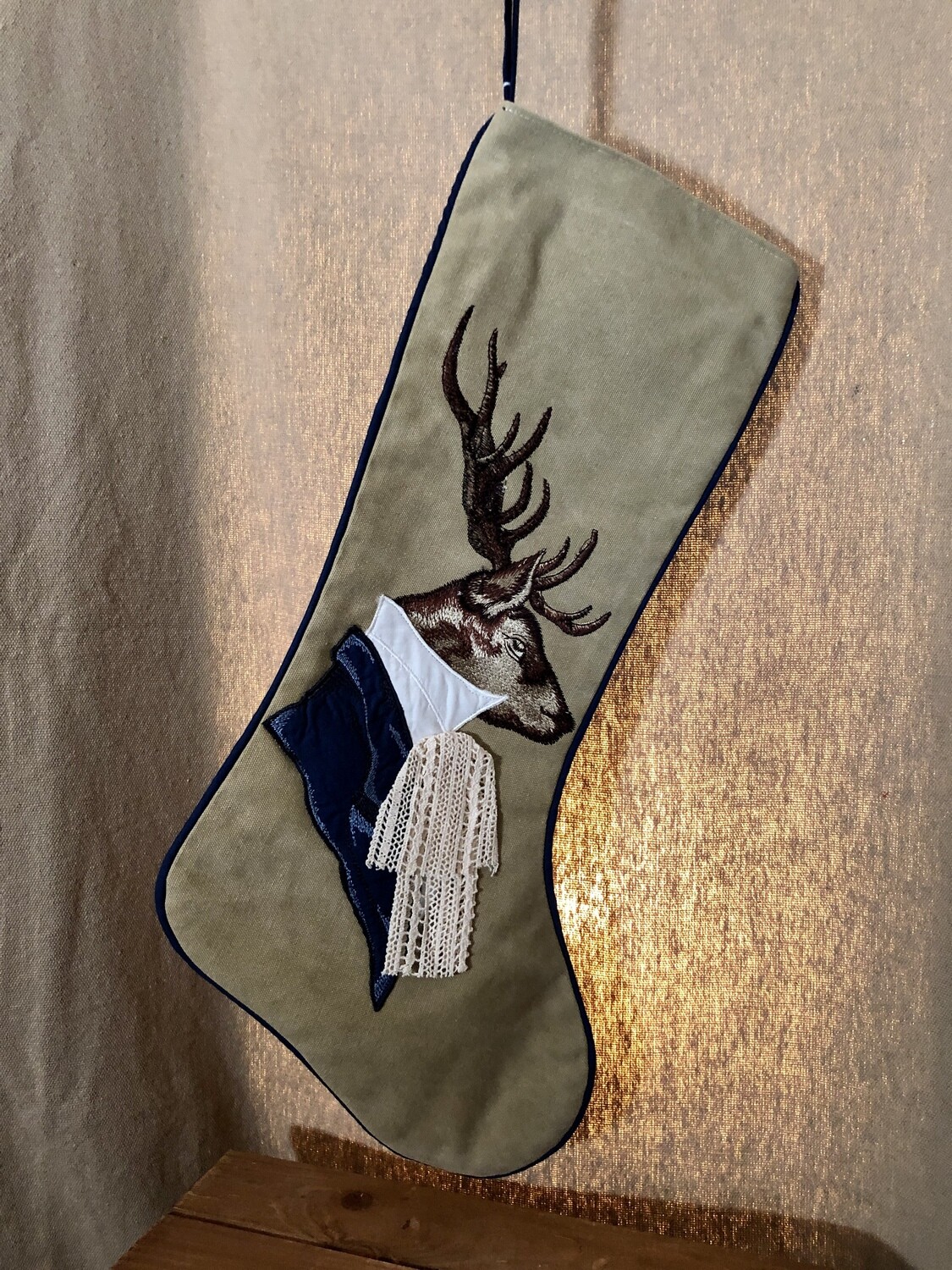 Reindeer Stocking BL/BE 25&quot;