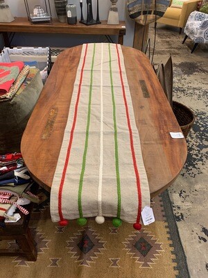 Pompon Stripped Table Runner 72&quot;