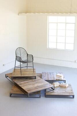 S/5 Wood &amp; Iron Store Display Platforms