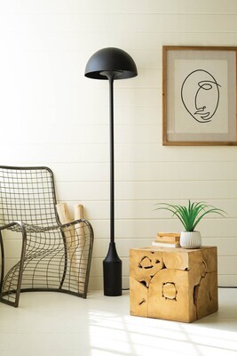 Black Floor Lamp w/Dome Shade