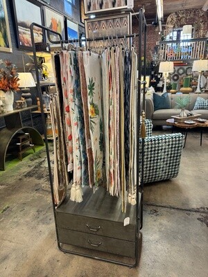 Metal Clothing Display w/Hooks &amp; 2 Drawers