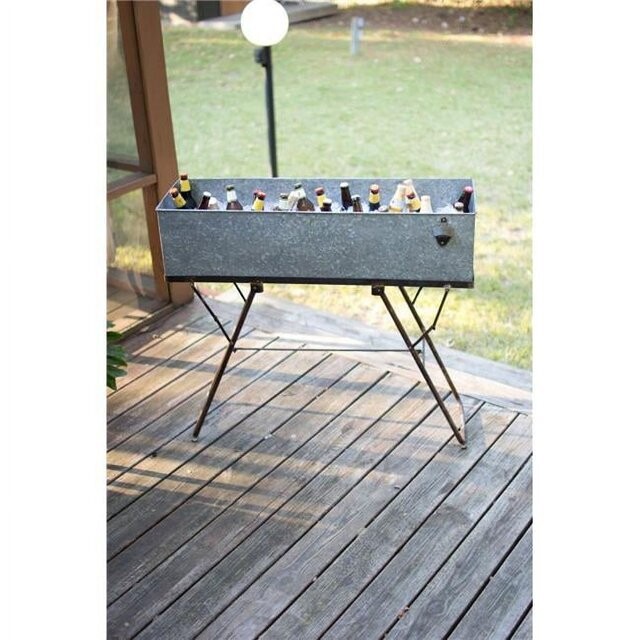 Galvanized Drink Tub w/Stand &amp; Bottle Opener