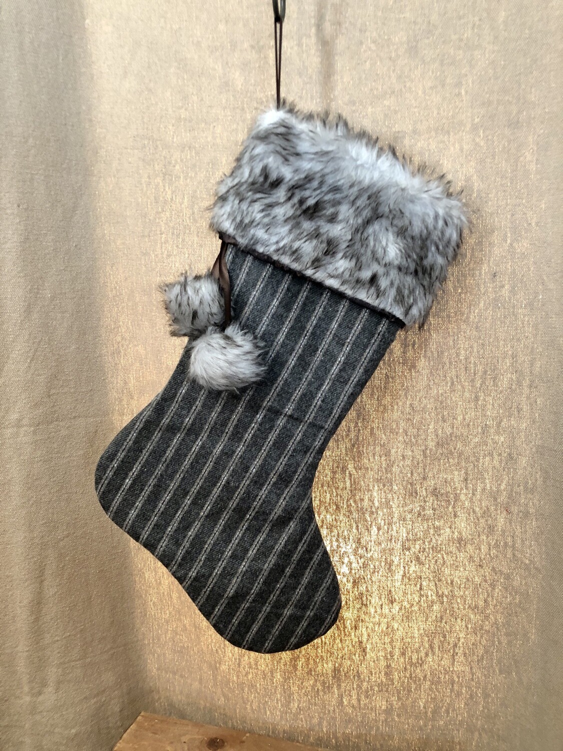 Faux Fur Stocking Gray Faux Fur Stocking Gray