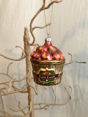 Farm Fresh Peaches Glass Ornament