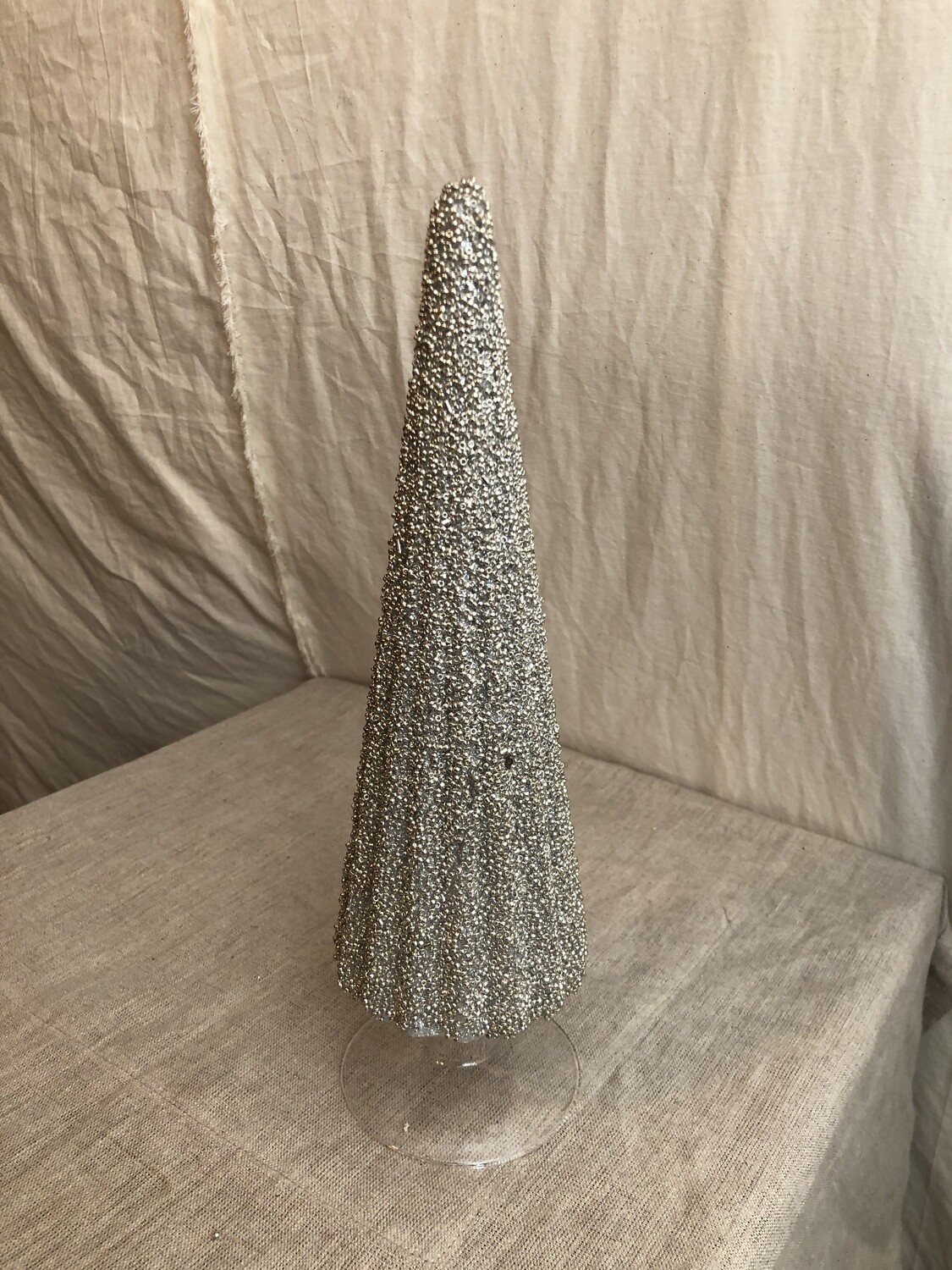 Shiny Silver Glass Tree Lg