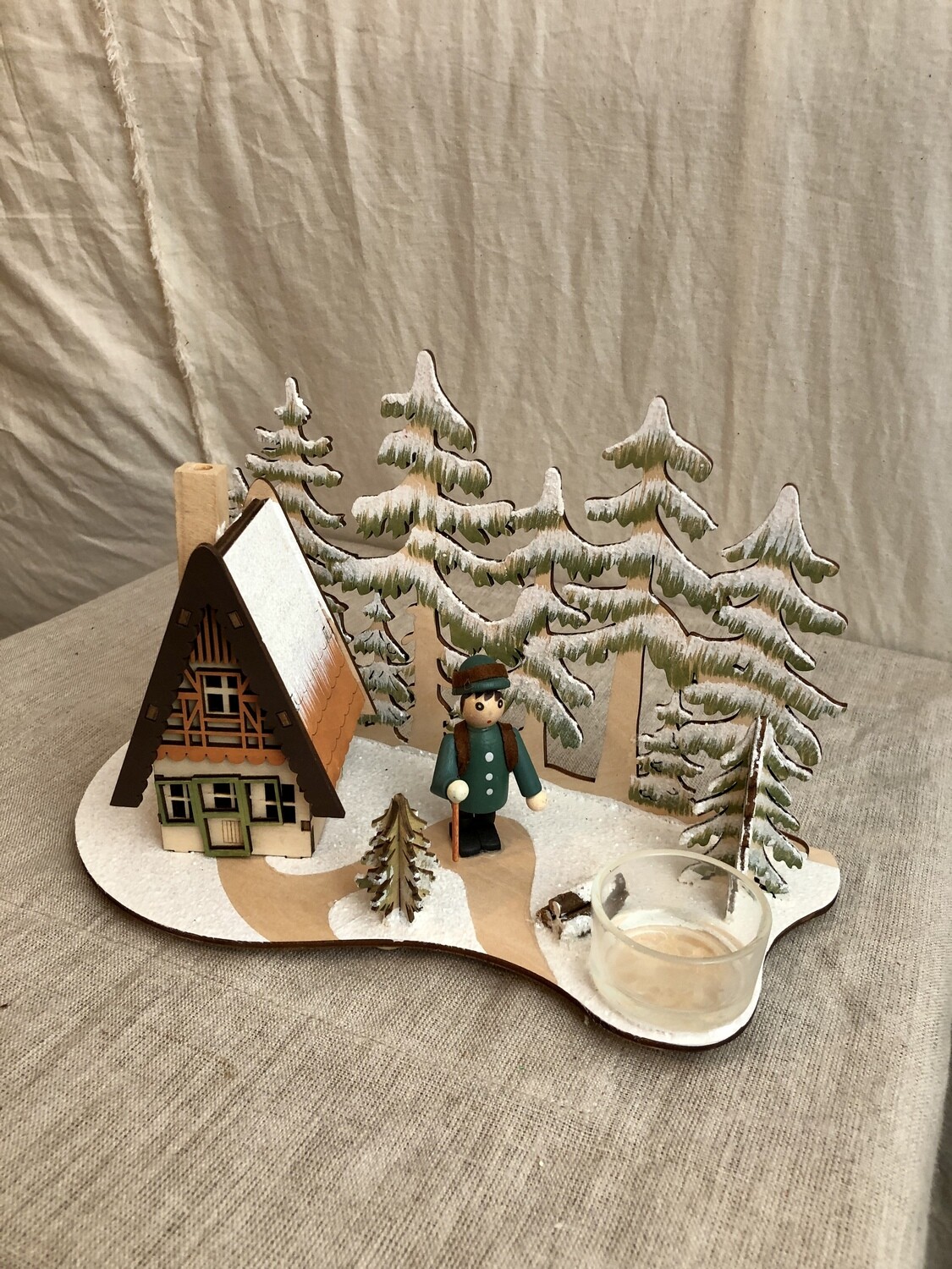 Skier Tealight Holder Lg