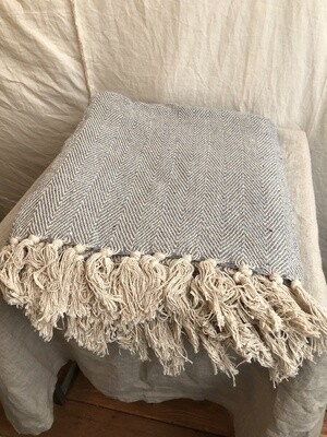 Light Blue &amp; Cream Throw I
