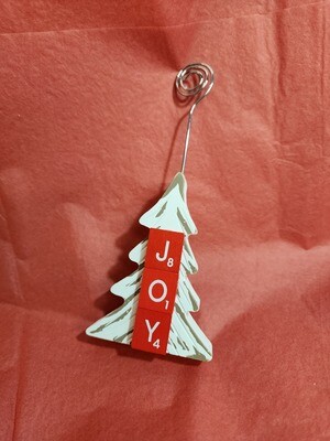 Joy Scrabble Tree Photo Holder 2.5&quot;L x 6&quot;H