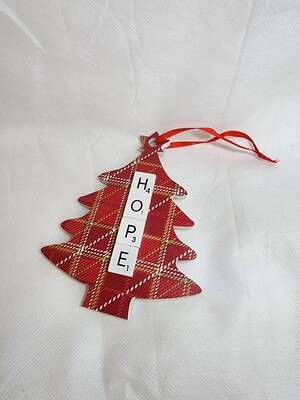 Hope Scrabble Lg Wooden Tree Ornament 5&quot;L x 6&quot;H