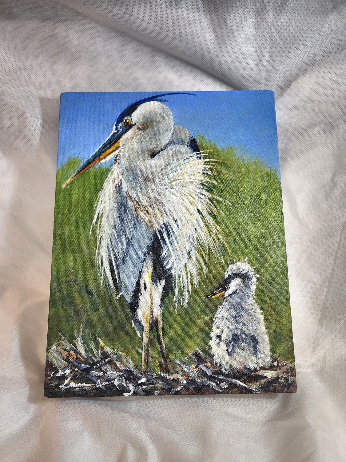 Mama Bird and Baby - 9.5&quot; x 12&quot;