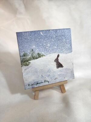 Bunny in the Snow 4&quot; x 4&quot;T