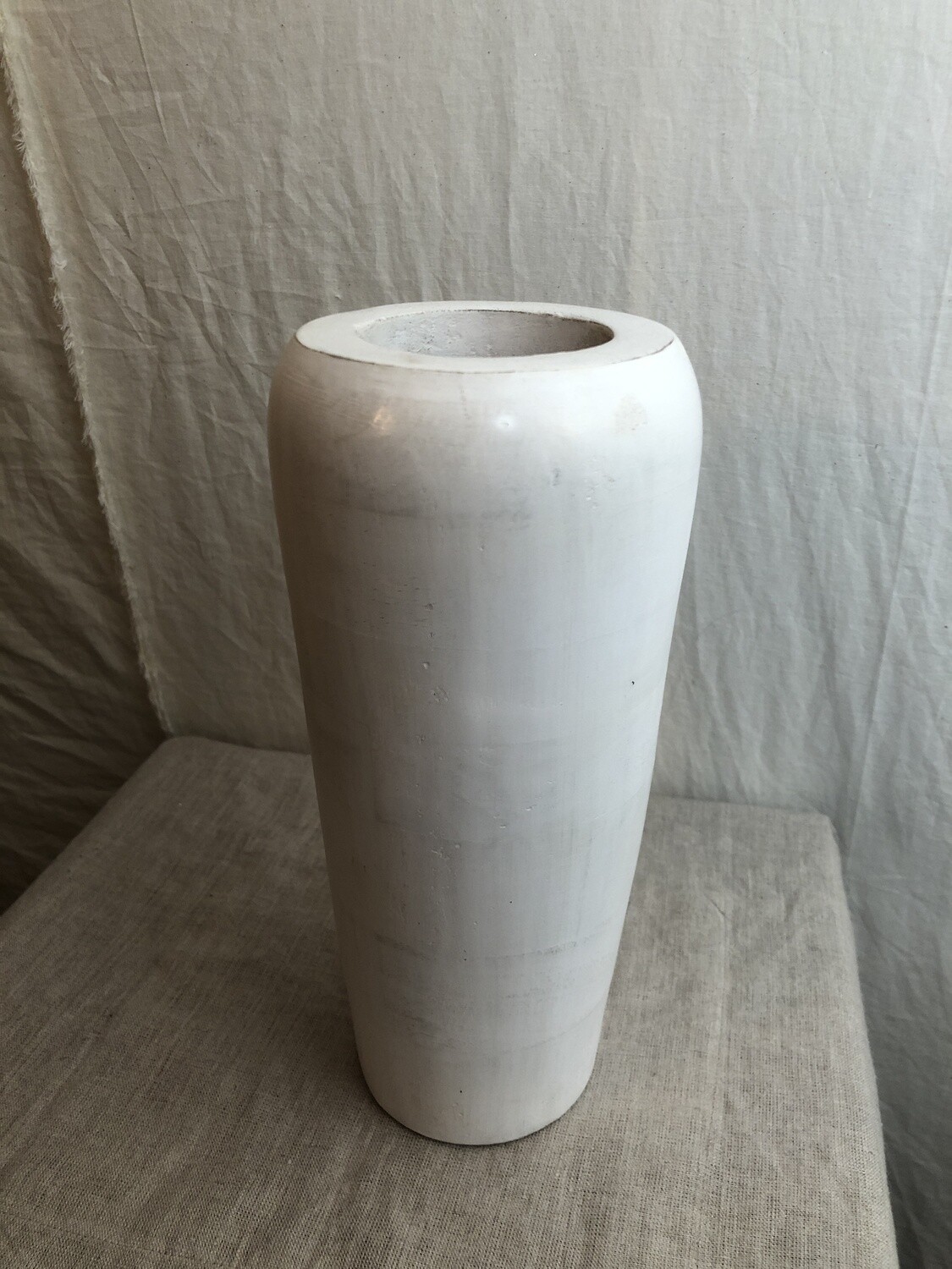 Wood Vase Whitewashed 12&quot;