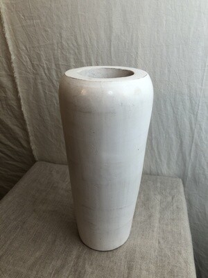 Wood Vase Whitewashed 12&quot;