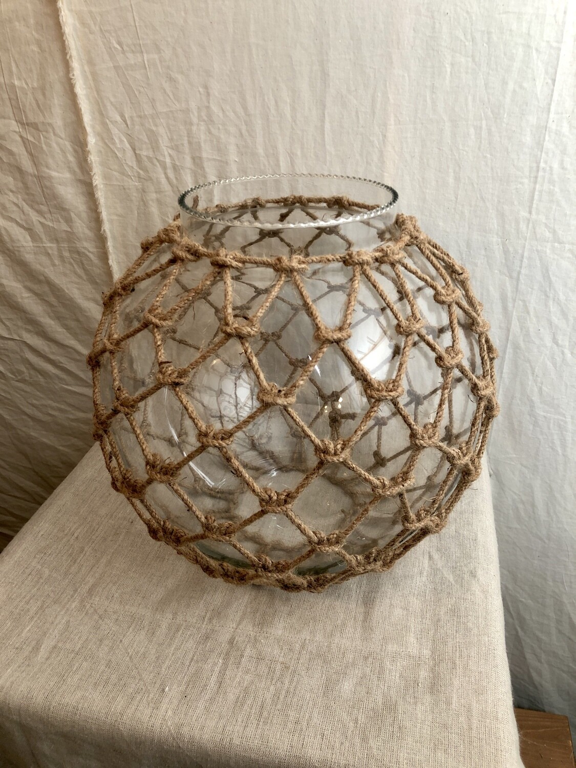 Glass Lantern w/Rope 11.5"H 12"D Glass Lantern w/Rope 11.5"H 12"D