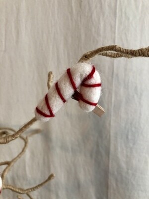 Felt Candy Cane Clip