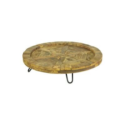 Recycled Round Wood Display Tray