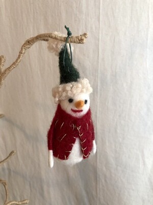 Felt Snowman Old World Ornament - Burg