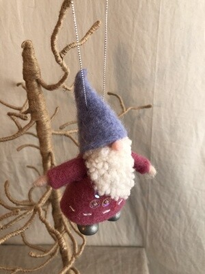 Felt Pastel Gnome Ornament - Purple