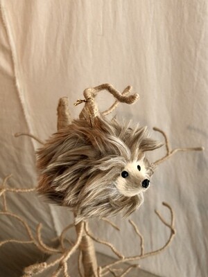 Felt Fuzzy Hedgehog Ornament