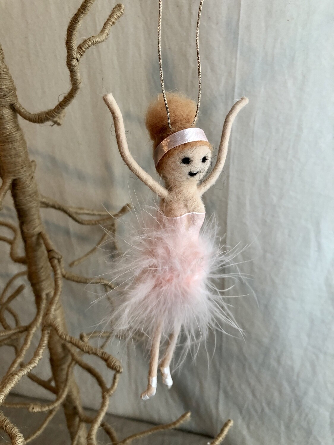 Felt Ballerina w/Pink Tutu Ornament