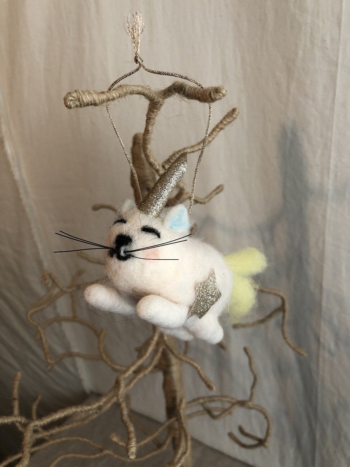 Felt Flying Cat-i-corn Ornament