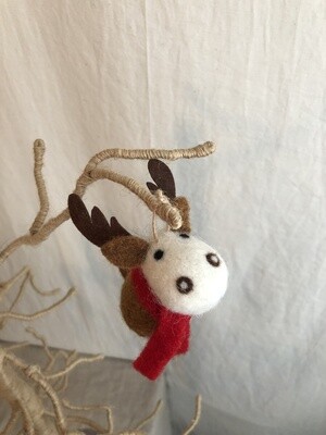 Felt Baby Moose Ornament