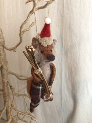 Felt Fox w/Twigs Ornament