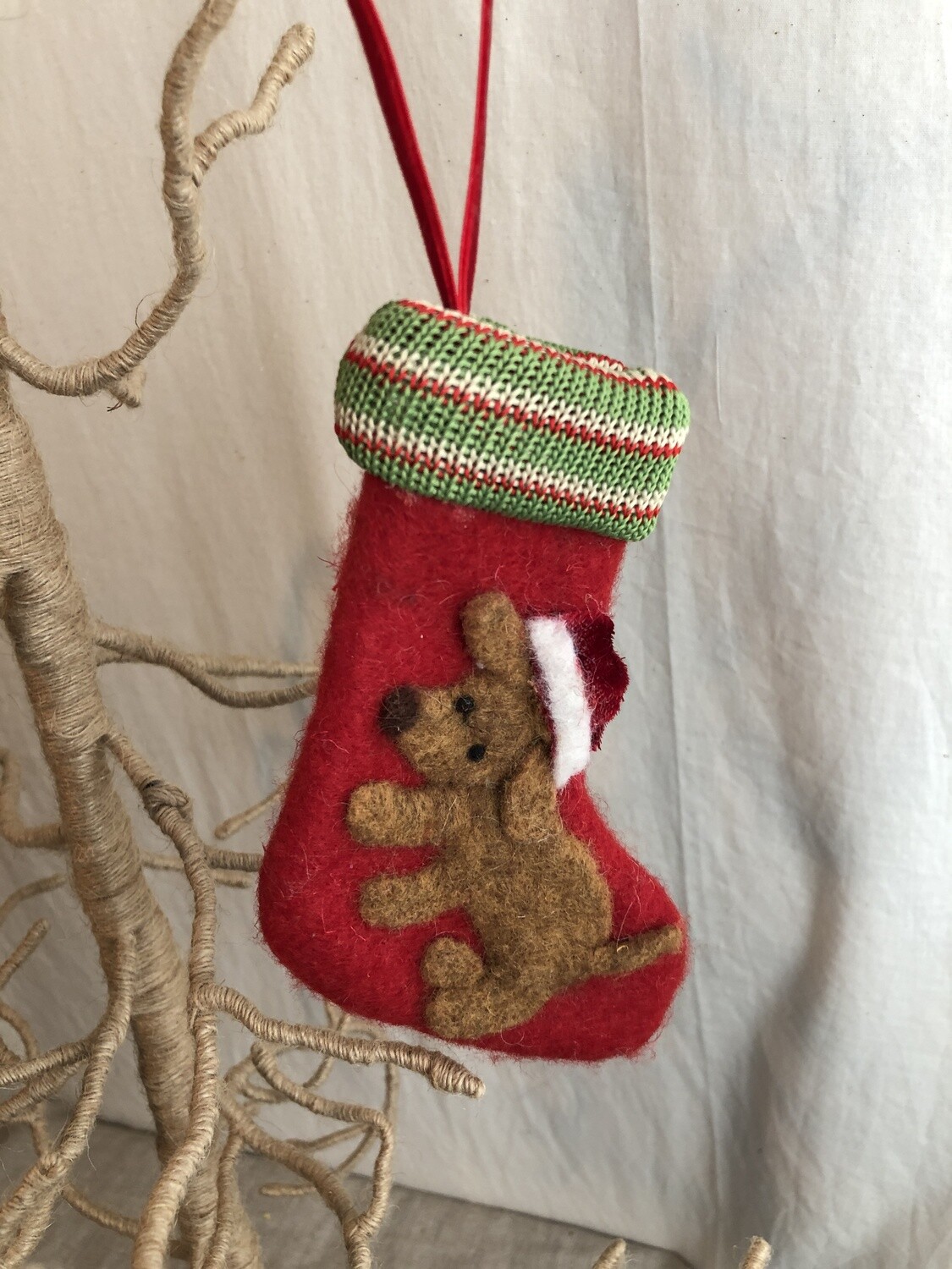 Felt Mini Stocking w/Dog II