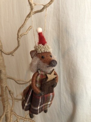 Felt Fox w/Star Pouch Ornament