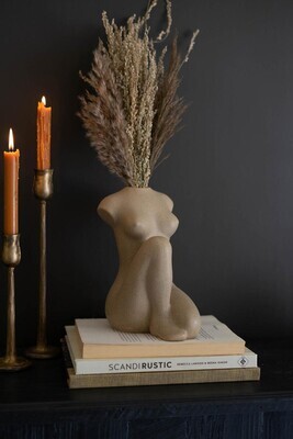 Ceramic Sitting Figure Bud Vase Ceramic Sitting Figure Bud Vase