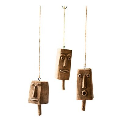 Clay Face Hanging Bell Med