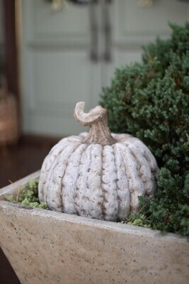 Faux Concrete Pumpkin - 10&quot; Tall