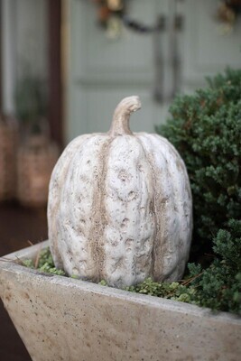Faux Concrete Pumpkin - 12&quot; Tall