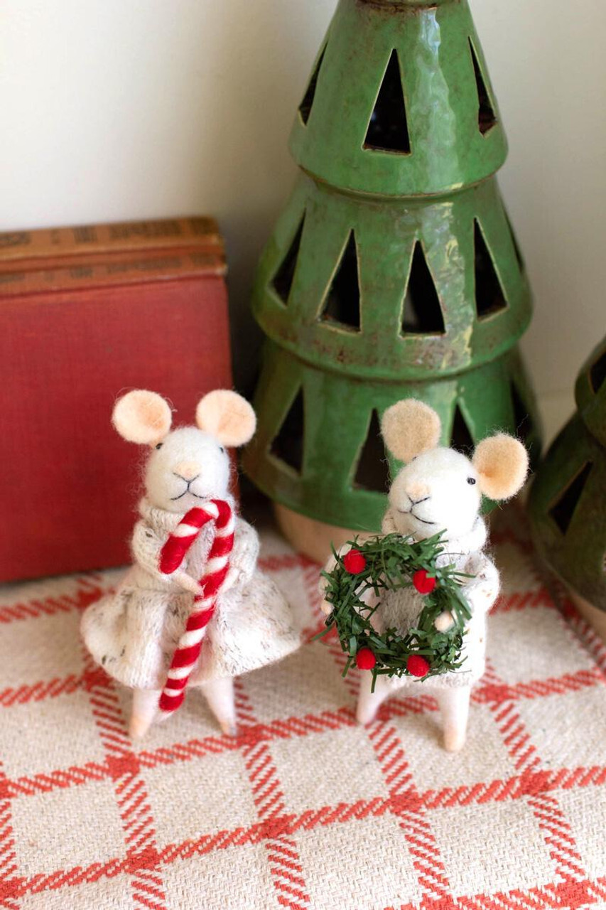 Felt Christmas Mouse - Candy Cane