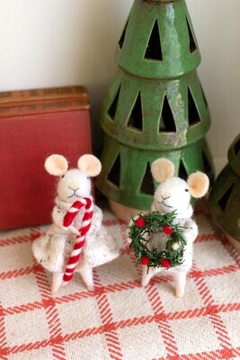 Felt Christmas Mouse - Candy Cane
