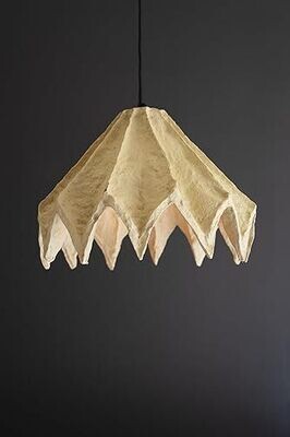 Folded Paper Mache Pendant Light - Natural